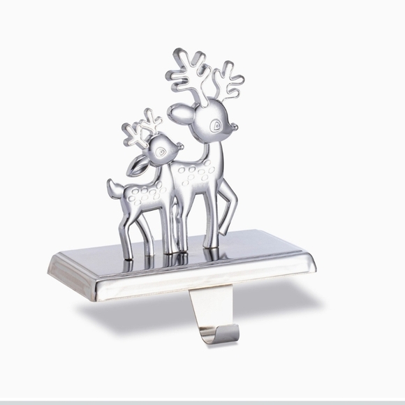 Toiyason Christmas Reindeer Stocking Holder for the Mantel in Silver - Picture 7 of 7